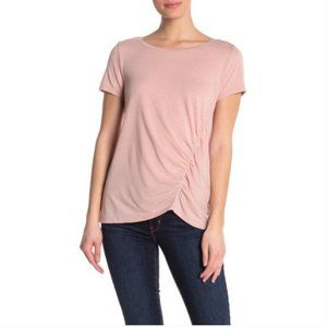 NWOT Susina Ruched Burnout T-Shirt in Pink